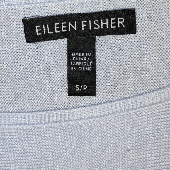Eileen Fisher Merino Wool Blend Light Blue Knit Tunic Sweater Small - Picture 2 of 5